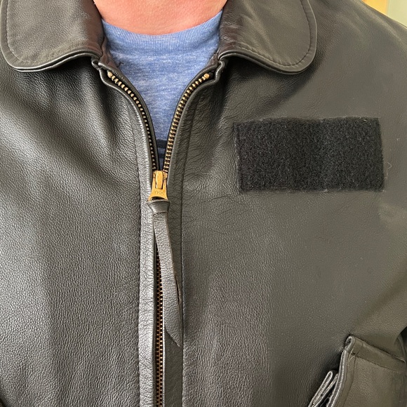 Leather Aviation Bomber Jacket - Picture 5 of 9
